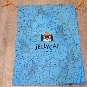 Jellycat Blue Toy Storage Bag with Orange Drawstrings